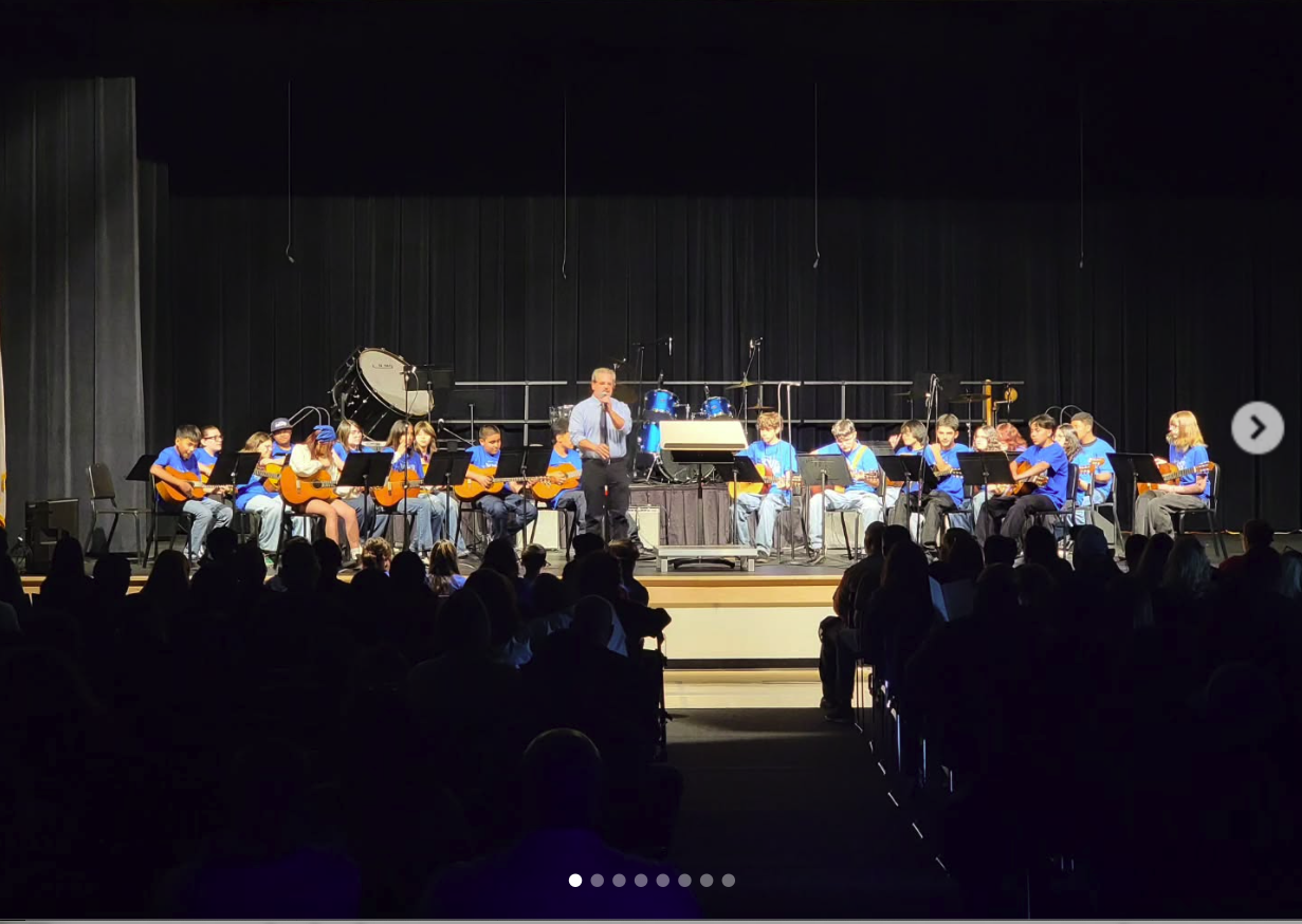 Grade 7–12 students performing as a full modern band on guitar, bass, drums, keys and vocals — Modern Band Ensemble