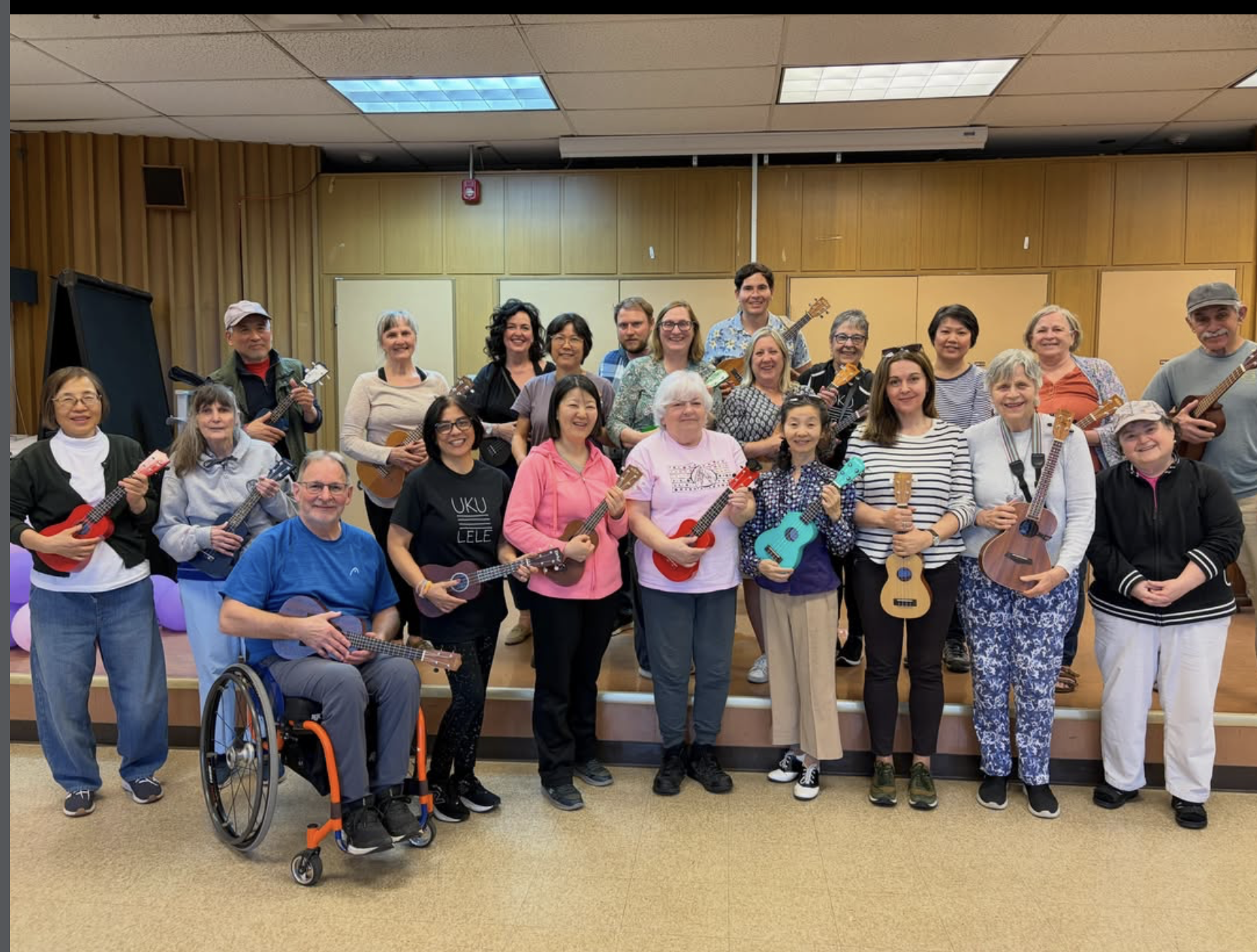 A music-therapy session with participants